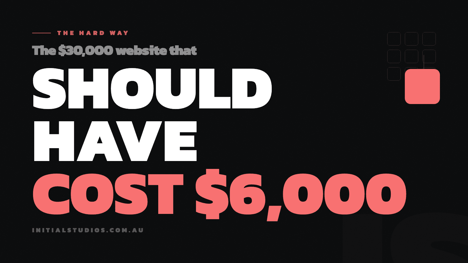 The words Should Have Cost in bold type on a dark background with a red accent rule, the series mark for The Hard Way